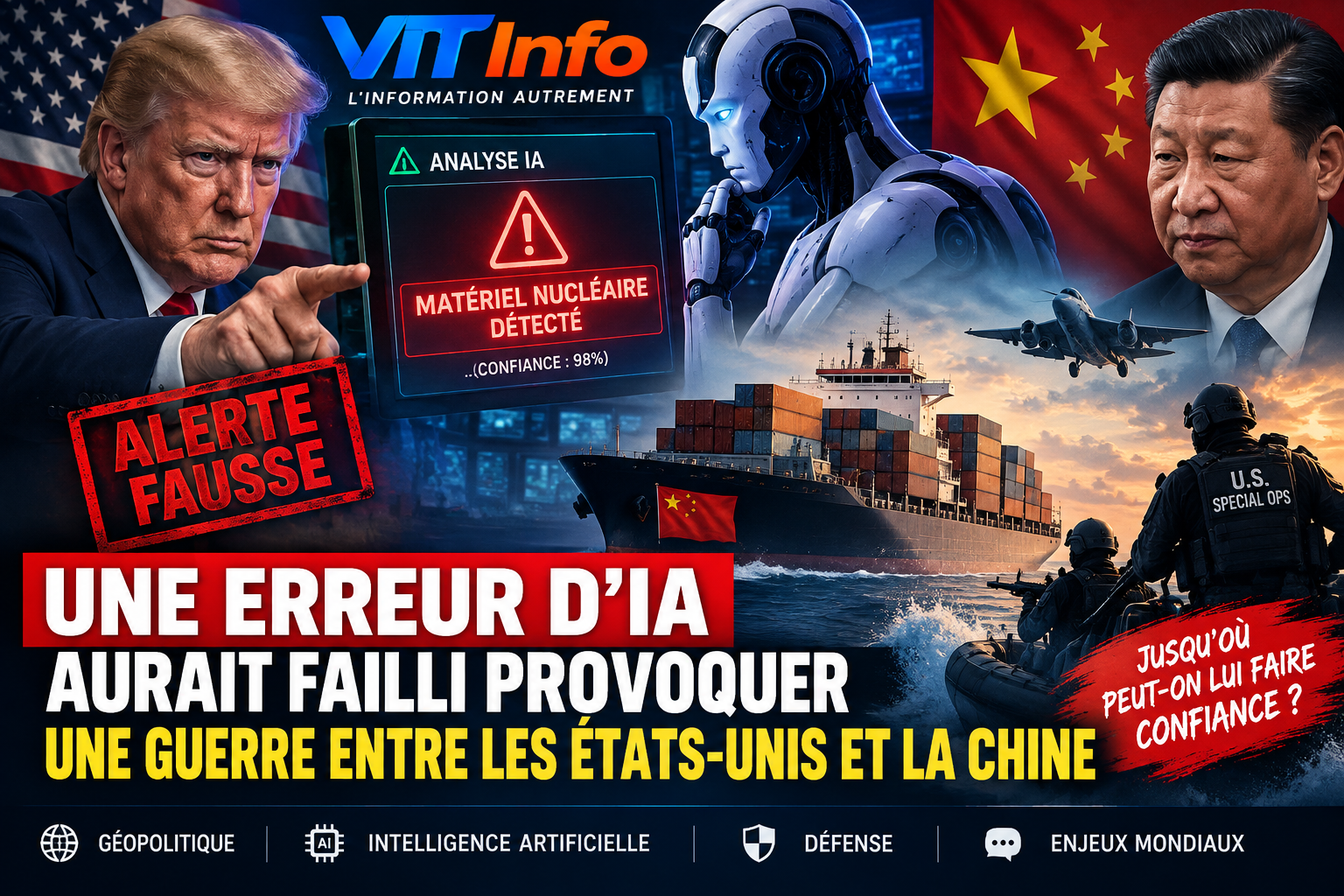 🔴 ÉTATS-UNIS–CHINE : UNE ERREUR D’IA AURAIT FAILLI DÉCLENCHER UNE GRAVE CRISE MILITAIRE